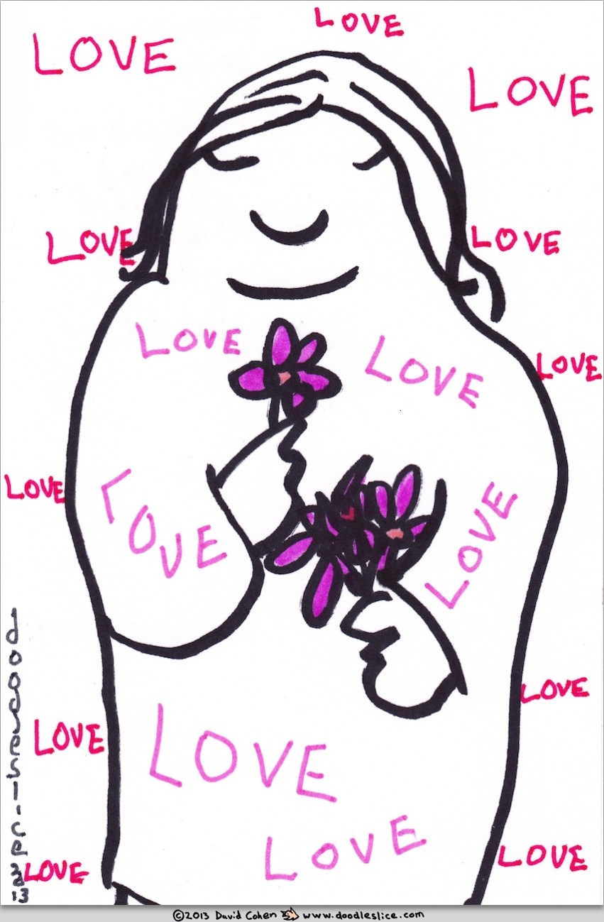 inside and out, surround yourself with love - doodle no. 1671 by doodleslice David Cohen