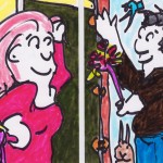 the suitor and the suitee - a doodle diptych no 1668 by doodleslice