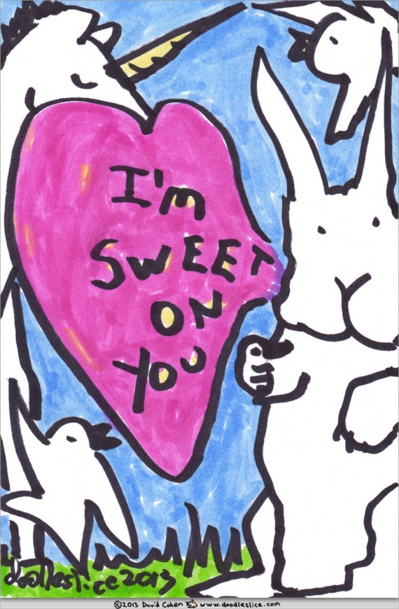 I'm sweet on you - doodle no.1672 by doodleslice David Cohen