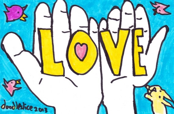 Love held in two hands - doodle no. 1687 by doodleslice